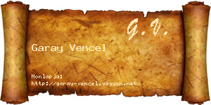 Garay Vencel névjegykártya